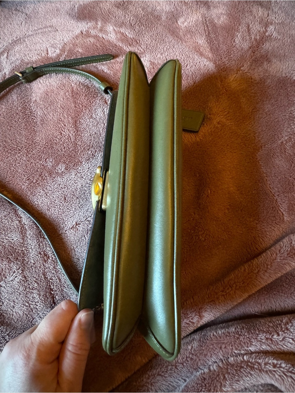 Coach Jet Shoulder Bag in Brass/Olive Green Refined Calf Leather - Picture 6 of 11